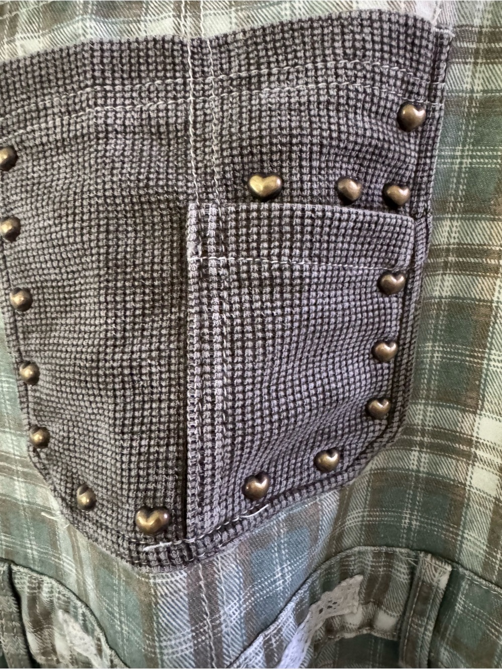 POL Patchwork Plaid Overalls Size L - Picture 9 of 13